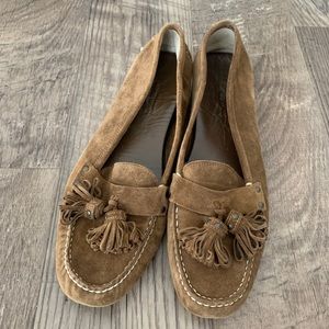 J. Crew Brown Suede Tassel Driving Loafer 10
